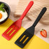 ?2 Pack?Kunovo Small Spatula for Nonstick Cookware Mini Spatulas for kitchen Use,Heat-Resistant Silicone Thin Spatula Cooking Baking (Black-R)...