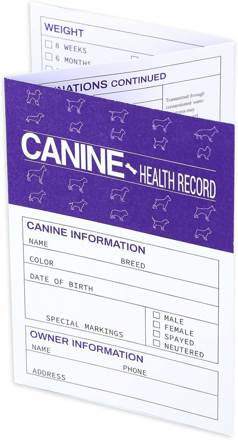Eaasty 48 Pack Dog Vaccine Record Book Puppy Vaccination Record Card Foldable Puppy Vaccines Shot Record Canine Health Record Booklet Dog Nursing ...