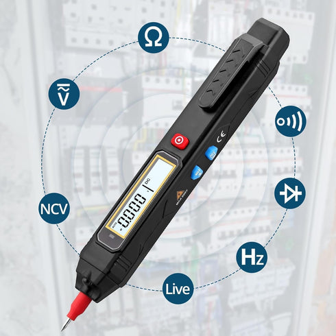 2-in-1 Multimeter Tester Digital Voltage Tester Pen 6000 Counts Volt Meter Non-Contact Voltage Testers Electrical Tester Pen for Live Wire Ac/Dc V...