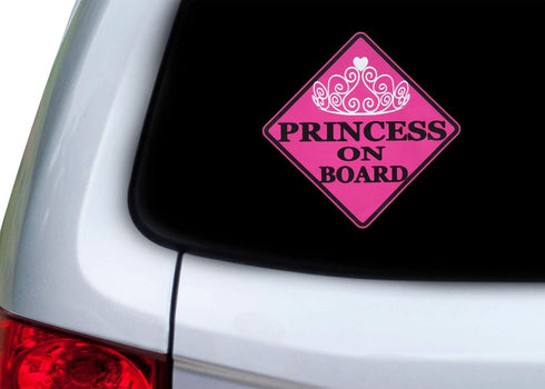 Rogue River Tactical Pink Princess On Board Sticker Car Window Decal Bumper for Girl Daughter Vehicle Safety Sticker Sign for Car Truck SUV (2)...