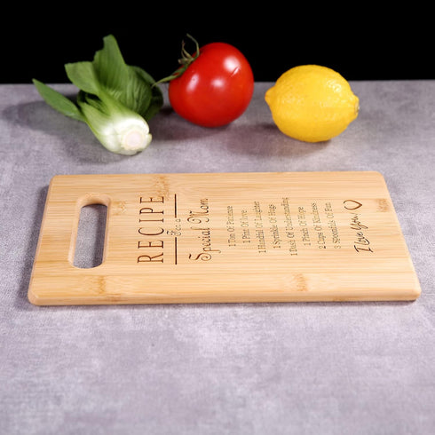 Mother's Day Recipe Mothers Gift Special Love Heart Mom Birthday Bamboo Cutting Board Gifts(MOM-1)...