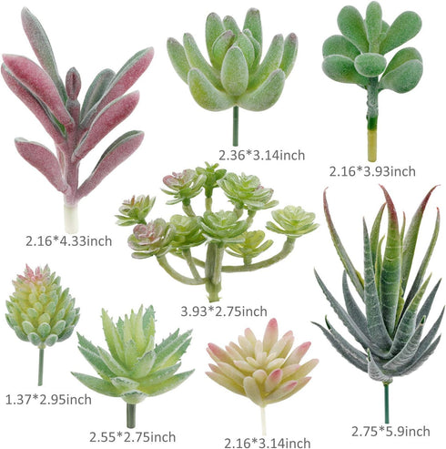 Augshy Artificial Succulents, 16 Pack Fake Succulents Plants Artificial Small Fake Plants Faux Succulents Unpotted for Lotus Landscape Decorative ...