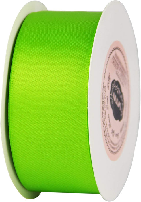 VATIN Double Face Apple Green Satin Ribbon 1-1/2" Continuous 25 Yards,Green Polyester Fabric Ribbon use for Bows Bouquet, Gift Wrapping, Floral Ar...