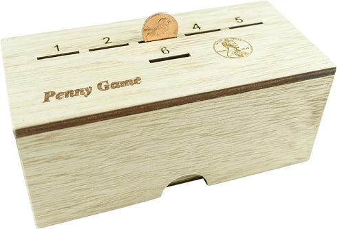 Penny Game - Dice Games for Families with Pennies for 2-6 Players, Penny Game Wood Box...