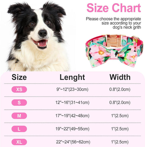 Fancy Dog Collar Gift Box, with Bow Tie and Metal Buckle?Puppy Collar for Boys and Girls; Holiday Pet Gifts; Suitable for Large, Medium and Small ...