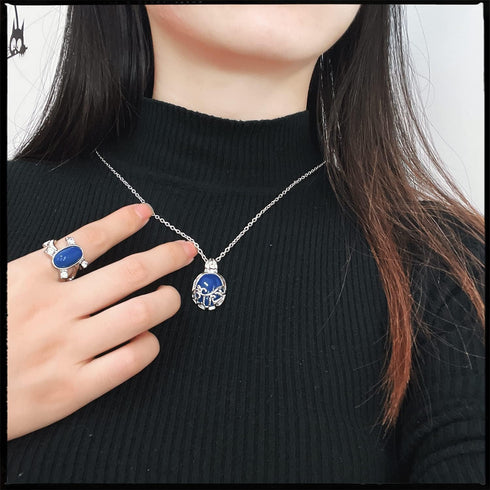 UoYu 28 pcs The Vampire Diaries Jewelry Sticker Set Elena Gilbert Opening Vervain Locket Pendant Necklace Sapphire Crystal Daylight Family Vampire...
