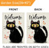 Welcome Black Cat Decorative Garden Flag, Cute Kitten Butterfly Home Yard Outdoor Decor Cat Lover Gifts, Spring Summer Seasonal Small Outside Deco...