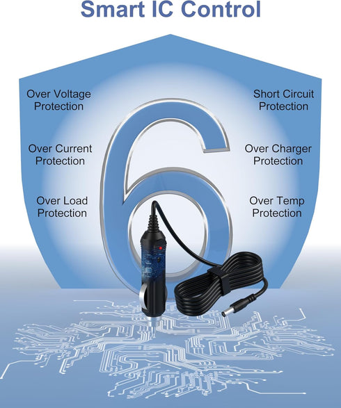 Replacement for Snailax Car Adapter, 12v Car Adapter Compatible for All Snailax Back Massage Chair Cigarette Lighter Car Charger Adapter, for Car ...