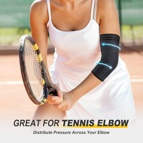 CAMBIVO 2 Pack Elbow Brace for Tendonitis, Tennis Elbow Compression Support Sleeve for Golfers Elbow Pain Relief, Arthritis, Bursitis, Workout, We...