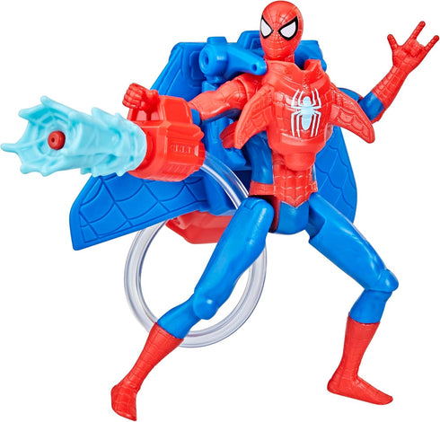 Marvel Spider-Man Aqua Web Warriors 4-Inch Spider-Man Action Figure with Refillable Water Gear Accessory, Action Figures for Boys and Girls 4 and ...