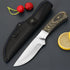 DOOM BLADE 8.27" Fixed Blade Hunting Knife with Sheath,Survival Knife,Bowie Knives,440C Stainless Steel Blade with Wood handle,Multifunction,Full ...