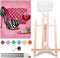 VOCHIC Paint and Sip Kit, Pre Drawn Canvas Painting Party Kit Supplies for Adults with Picture to Paint 1 Easel, 8 Acrylic Colors,3 Brush,1 Pallet...