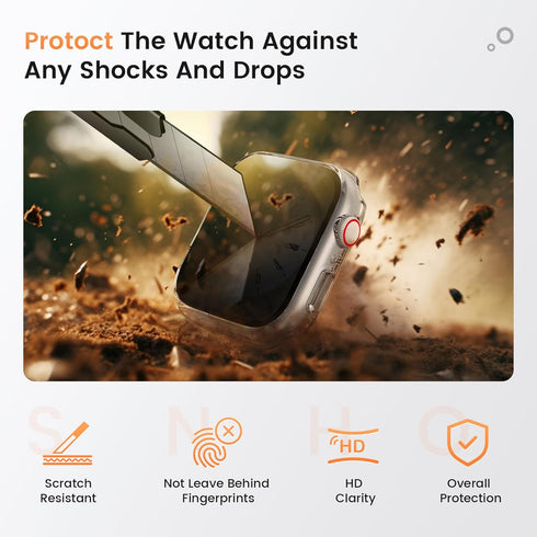 Goton Waterproof Privacy Case for Apple Watch Series 9 8 7 6 5 4 SE Ultra 40mm 44mm 41mm 45mm 49mm, Hard PC Bumper Tempered Glass Screen Protector...