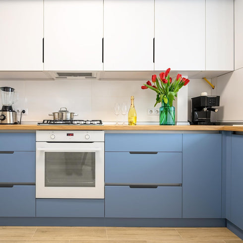 uxcell 10pcs Finger Pulls for Cabinets, Matte White Edge Drawer Pulls Cabinet Finger Pull 160mm/6.3in Hole Center,Furniture Drawer Handles Hidden ...