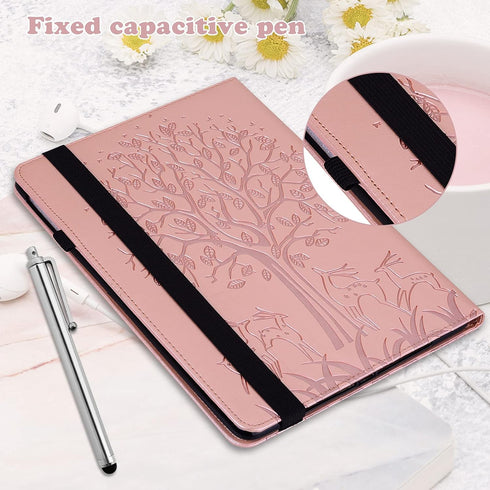 Case for Xiaomi Redmi Pad 10.61 Inch 2022,Embossed Design Deer&Tree PU Leather Flip Stand Case with Pen Holder Elastic Band for Redmi Pad 10.61 Ta...
