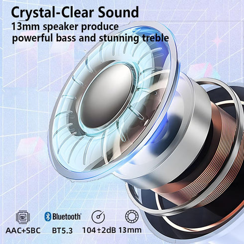 Wireless Earbuds, Bluetooth 5.3 Ear Buds LED Power Display Headphones Bass Stereo, Earbuds in-Ear Noise Cancelling Mic, Sports Earphone Microphone...
