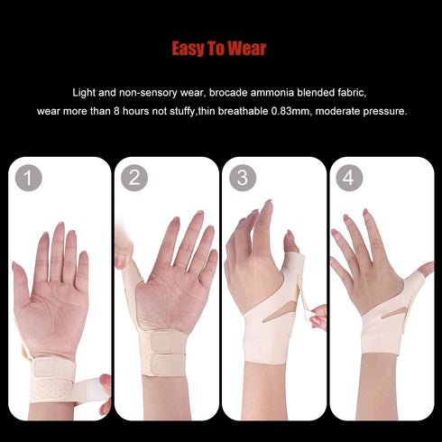 Thumb Wrist Brace Compression Sleeve for Arthritis Pain Relief Protector Support, Sport Carpal Tunnel Support, Elastic Wrist Support Brace for Men...