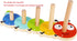 TOWO Wooden Stacking Rings Baby –Lovely Caterpillar Counting Game - Colour Sorting Puzzle - 5 Pegs Ring Stacker - Counting Rings Early Learning Wo...