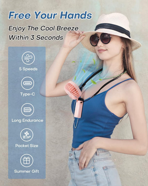 Portable Handheld Fan, 4000mAh Battery Operated Hand Fan with LED Display, 90°Foldable Hand Held Fan with Base, USB Rechargeable Fan for Outdoor I...