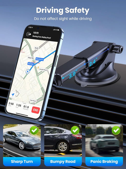 TOPK Car Phone Holder Mount, Magnetic Phone Holder for Car Windshield and Dashboard, Adjustable Long Arm with Strongest Magnet for All Cellphones....