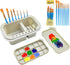 Paint Brush Cleaner,Paint Brush Basin with 10 PCS Paint Brushes,Paint Brush Holder and Organizers with Palette for Acrylic, for Watercolor and Wat...