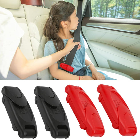 4Pcs Seatbelt Adjuster, Non-Slip Comfort Shoulder Neck Strap Positioner, Car Seat Belt Clips Protect Shoulder and Neck for Kids/Adults, Universal ...