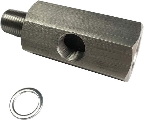 Oil Pressure Sensor Tee Adapter M12 x 1.5 to 1/8 NPT Port Turbo Supply Feed Line Gauge M12x1.5 Female to M12x1.5 Male with 1/8 NPT Side Port Hose ...
