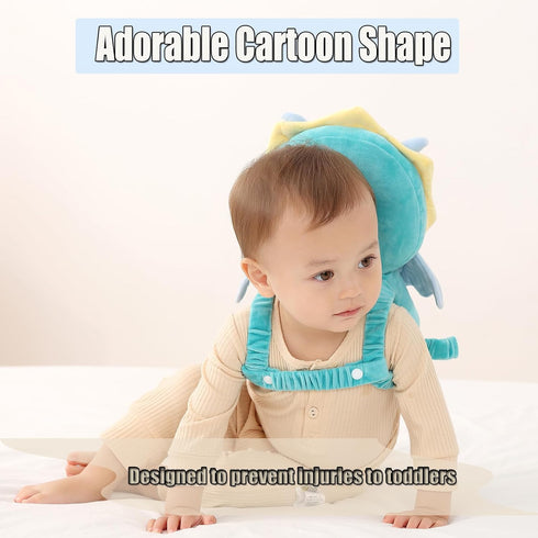 Feidoog Baby Head Protector Cushion Backpack with 3 Knee Pads for Walking & Crawling,Dragon...