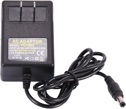 15V 2A Power Supply Adapter - COOLM AC 100-240V 50-60hz DC 15 Volt 2 amp 30W Charger Transformer Interface Size 5.5x2.5mm 15V/2A 2000mA...