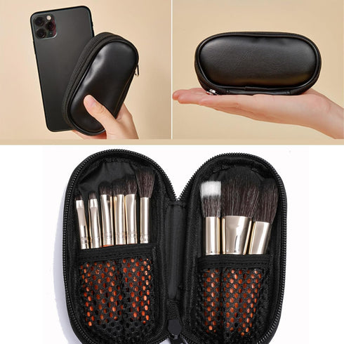 Travel Makeup Brush Set, Mini Makeup brushes with Storage Bag Foundation Powder Concealers Contour Blush Eye Shadows Makeup Brush Set 9pcs With Bo...