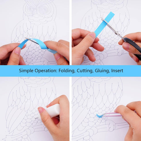 Uniquilling Quilling Paper Quilling Kit for Adults, 8 * 10-inch Witty Owl, Exquisite Handmade for Beginner DIY Craft Painting Kits Tools, Home Roo...