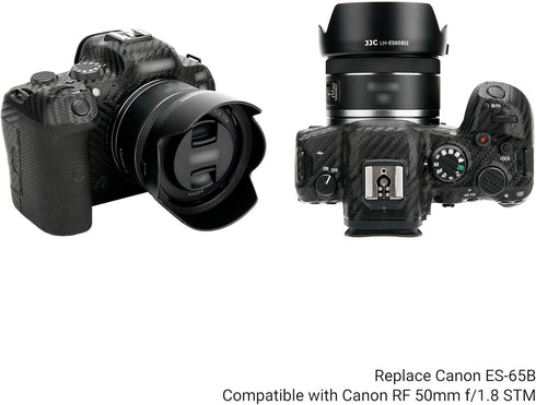 RF 50mm Lens Hood Shade for Canon RF 50mm f/1.8 STM Lens Replaces Canon ES-65B Hood with Tulip Flower Design on Canon EOS R100 R50 R10 R8 R7 R6 Ma...