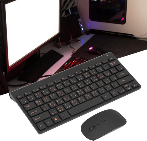 2.4G Chinese English Keyboard Mouse Combo, 78 Keys Traditional Mute Keyboard Laser Engraving, Keyboard Mouse Set for Home, Office...