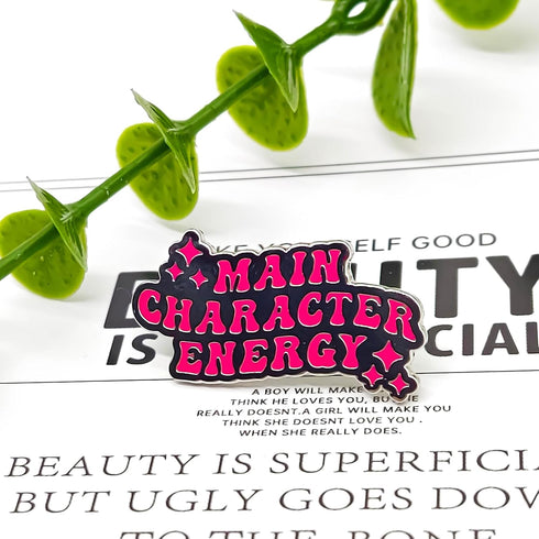 Main Character Energy Pin - Fun Series - Enamel Lapel Pin - Plated Badge for Clothing, Bags, and Lanyards...