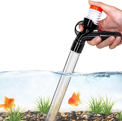 Aquarium Gravel Cleaner Fish Tank Kit Long Nozzle Water Changer for Water Changing and Filter Gravel Cleaning with Air-Pressing Button and Adjusta...