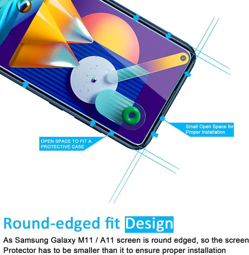NEW'C [3 Pack Designed for Samsung Galaxy A11, Galaxy M11 Screen Protector Tempered Glass, Case Friendly Anti Scratch Bubble Free Ultra Resistant....