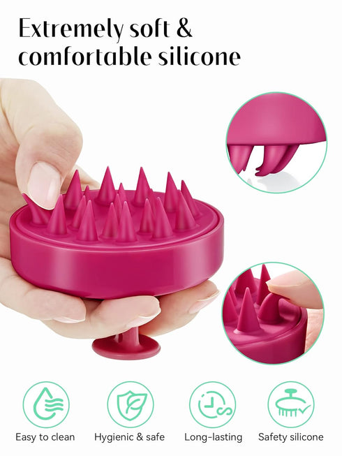 HEETA Scalp Massager Hair Growth, Soft Silicone Scalp Scrubber Shampoo Brush for Exfoliation, Dandruff Removal Head Massage Stress Relax, Wet & Dr...