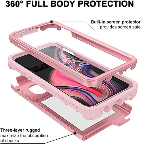 WeLoveCase Galaxy S10e Wallet Case with Built in Screen Protector, Defender Cover, Card Holder, Hidden Mirror, 3 Layer Shockproof Protection, Heav...