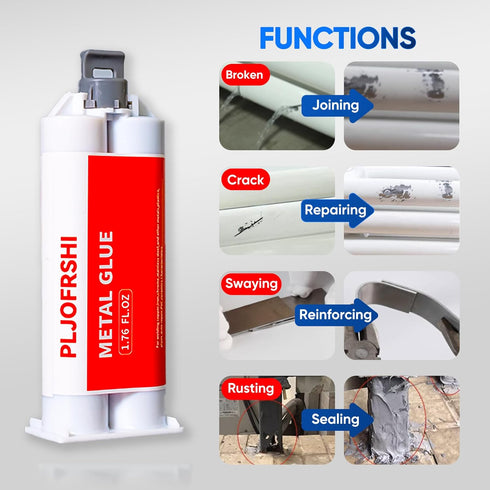 Metal Glue, 1.76 oz 2 Part Liquid Metal Welding Heavy Duty Epoxy Glue, Marine Filler Repair Putty, High Temperature Resistant Heavy Duty Ab Glue (...