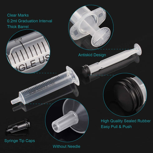 12 Pack - 5ml Plastic Syringes Separate Sterile Packaging Small Syringe Without Needle for Plant Hydroponic Liquid Measurement Pets Feeding Tools ...