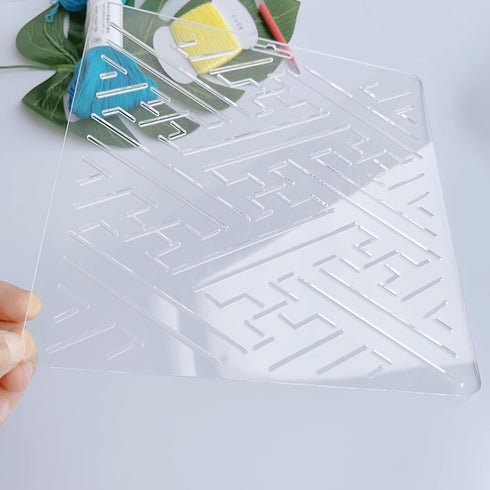 Acrylic Sashiko Stencil with Classic Line Pattern for Hand Quilting and Embroidery...