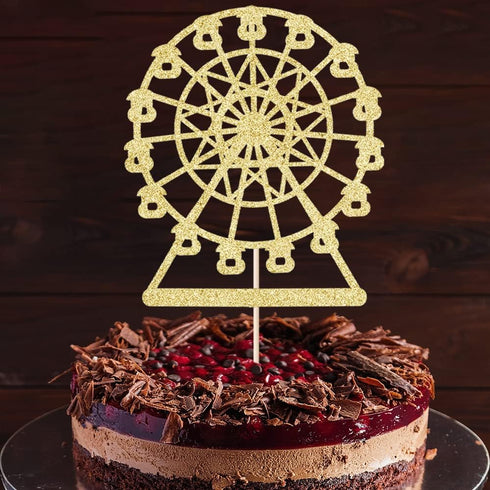 Golden Paper Ferris Wheel Cake BirthdaParty Decoration Celebrations for Boys and Girls...