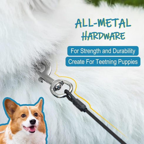 Chew Proof Dog Leash,6FT Metal Cable Lead,Heavy Duty Leash Made of Coated Wire Rope,Chew Resistant,Great for Large Dogs and Teething Puppies,Dog C...