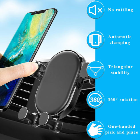 Car Phone Holder Mount, 360 Degree Rotatable Gravity Auto Air Vent Cell Phone Mount, Hands Free Smartphone Holder Accessories Compatible with All ...