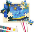 Blank Puzzle with 24 Pieces, Each Piece is Unique, Blank Wooden Jigsaw Puzzles with Puzzle Tray for Crafts & DIY, Make Your Own Puzzle 11.7x8.8 In...
