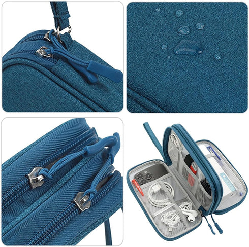 2 Pack Cord Organizer Travrel Bag, Electronic Organizer Travel Case, Water Resistant Electronic Accessories Pouch for Cable, Cord, Charger, Phone,...