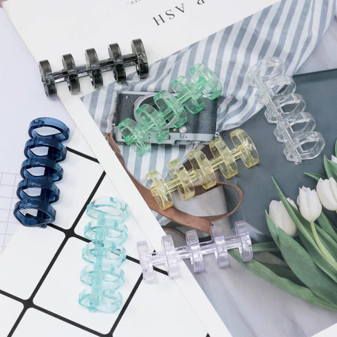 yueton 7Pcs Loose-Leaf Binding Strip with Book Ring 5-Hole Segmented Plastic Binder Detachable Loose Leaf Ring for Notebook Diary Ledger Loose-Lea...