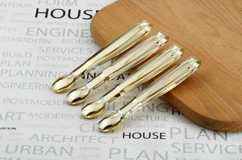 Mini Serving Tongs 5 Inches Appetizer Tongs, Set of 4 (Gold)...