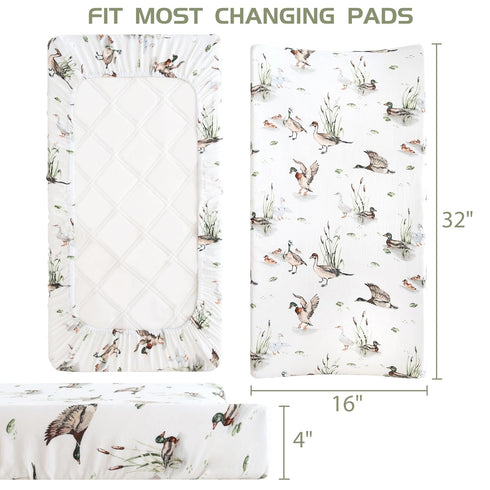 LifeTree Muslin Changing Pad Cover for Baby Girls Boys, 70% Viscose from Bamboo and 30% Cotton Natural Comfort Diaper Change Table Pad Covers, Sof...
