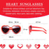 4 Pack Red Heart Sunglasses for Women Retro Red Heart Shaped Glasses Vintage Trendy Love Sunglasses Party Favors Supplies...